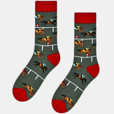 Pferderennen Neuheit Socken lustiges Jockey-Design Einheitsgröße Geschenkidee