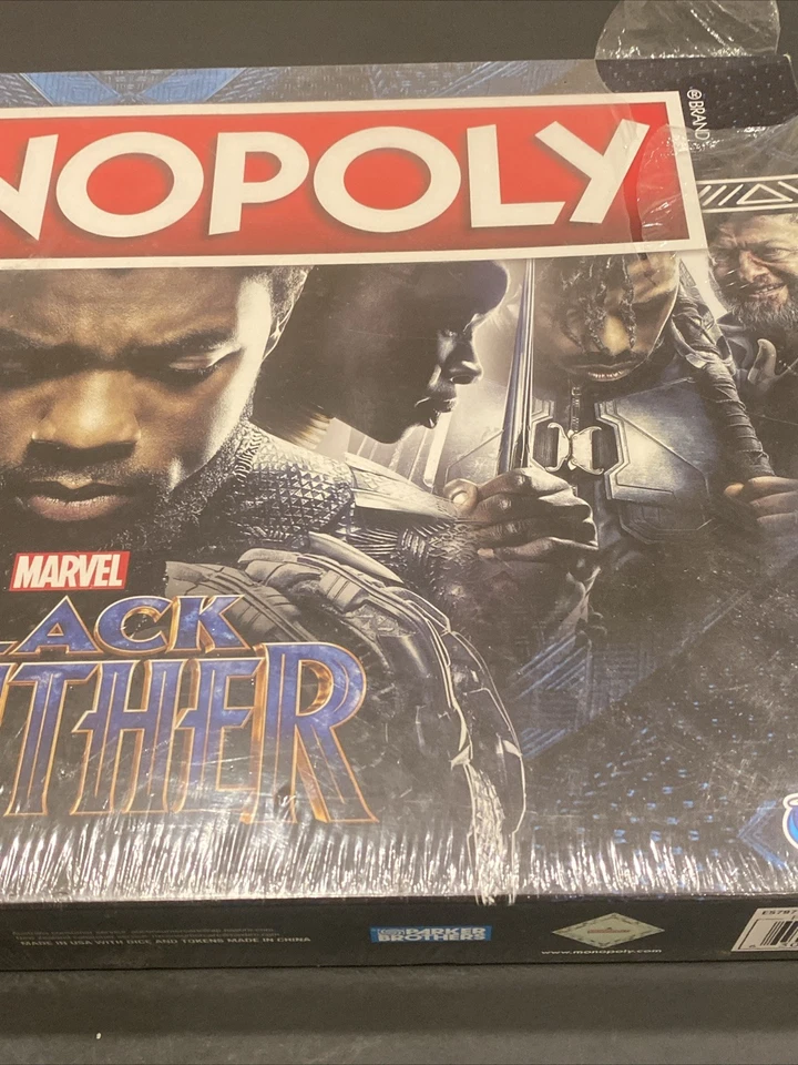 Hasbro Monopoly: Nuevo juego de mesa Marvel Black Panther - rasgaduras en sello Foto 4 de 4