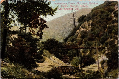 #ad #ad Horseshoe Curve Mt Lowe Pacific Electric Railway Los Angeles CA UNP Postcard $5.95