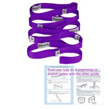 LXLOVESM Stretching Strap Yoga Strap with 10 Loops Non-Elastic Stretch Band f...