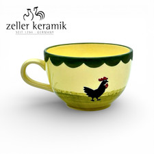 Zeller Keramik HAHN & HENNE Teetasse Kaffee Geschirr Ø 8,5cm SEHR GUT