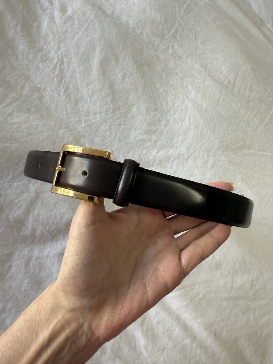 St. John Tan Leather Belt with Gold-Tone Buckle Vtg St. John Women main image 4