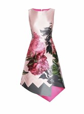 Ted Baker London Joyclyn Palace Gardens Asymmetric Dress UK Size 1