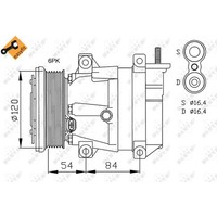 Kompressor Klimaanlage NRF FüR Chevrolet Nubira Kombi Lacetti J200 Daewoo Klan