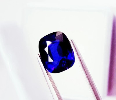 Natural Blue Sapphire 4 Ct Certified Loose Gemstone Unheated Cushion Cut Gem D80