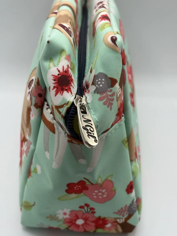 Bolsa de maquillaje NGil perezoso con flores rosas 🌺 NUEVA SIN ETIQUETAS 946 Foto 3 de 4