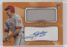2013 Topps Finest Jumbo Relic Rookie Refractor Orange 62/99 Darin Ruf Auto l7u