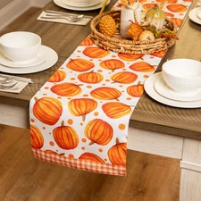 Northlight Pumpkins Rectangular Fall Harvest Table Runner - 72"