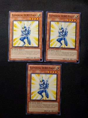 3x Elemental Hero Flash Effect 1st Edition YuGiOh Card GENE-EN090 Playset NM LP