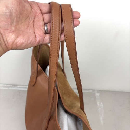 J.Crew Berkeley Large Carry-All Tote Shoulder Bag Leather Suede Cognac Brown VG+ - Picture 14 of 19