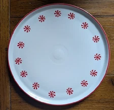 FIESTA CHRISTMAS PEPPERMINT CANDY SWIRL RED/WHITE PIZZA TRAY 12" NEW WITH TAG