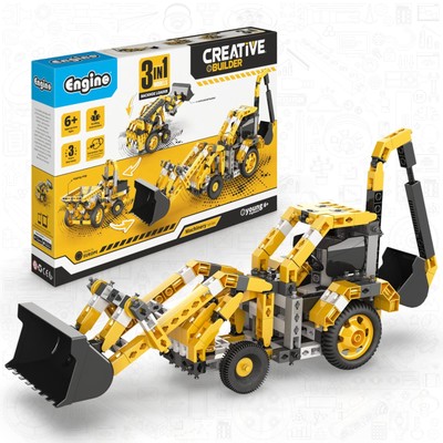 Engino Creative Builder- Backhoe Loader- 3-in-1, Educational Toys for Kids 6+...