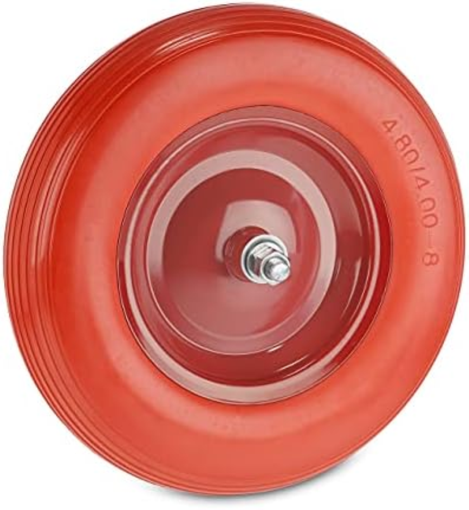 Relaxdays Ruote Carriola 4.80 4.00-8, Gomma Piena con Cerchione in Acciaio e ASS