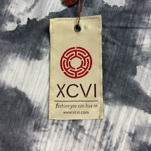 XCVI Wearables Scoop Neck T Shirt Womens Small Gray Tie Dye Poly Blend Casual - Picture 3 of 11