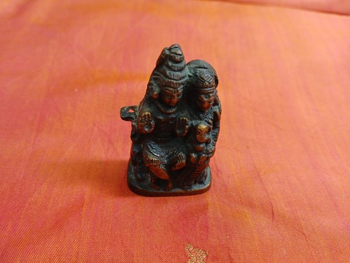 Shiva Parvati Ganesha Vintage Statue Bronze India Hindu God Goddess Deity Asia E - Picture 3 of 7