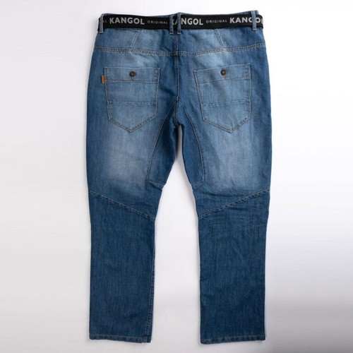Kangol Big King Size Mens Jeans Straight Leg Belted Denim Devcon K603714AXL - Picture 10 of 11