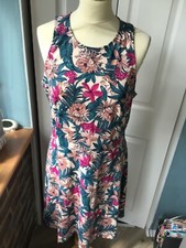 H&M Multi Coloured Floral Print Sleeveless Dress Size EUR L