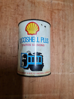 ANCIEN BIDON D'HUILE LIQUIDE ANTIGEL GYCOSHELL PLUS