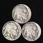 SET OF 3 COINS 1916 P D S Buffalo Nickels G / VG FREE SHIPPING