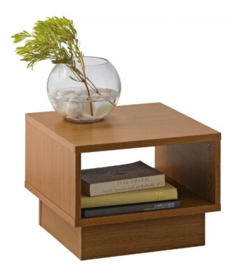 Eiche Optik Sessel Bett Beistelltisch Würfel Eckschrank Bücherregal Blumentopf Deko