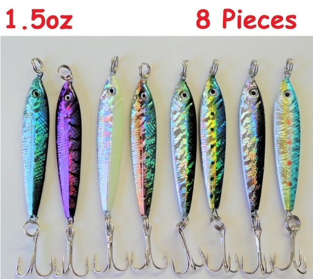 8 Pieces 11/2 oz Mega Live bait Metal Jigs Saltwater Fishing Lures 8