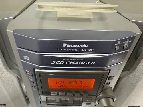 Sistema estéreo de CD Panasonic SA-PM11 5 cambiador de CD con 2 altavoces probado - Imagen 2 de 17