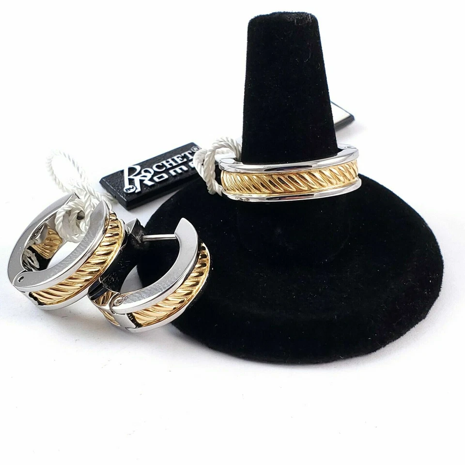 Juego de pendientes y anillos Rochet by Roma de acero inoxidable Techno-Cable. A024760 E080587 Foto 2 de 4