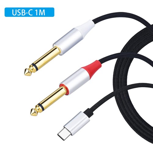 USB C To 6.35mm Cable Y Splitter USB C To 6.35mm 1/4 Inch Adapter Cable FR - Photo 5/16