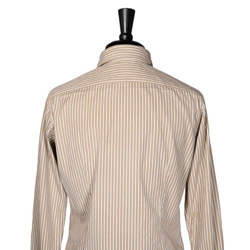 Ralph Lauren Women's Shirt Button Up Beige White Striped Slim Fit Blouse Top 12 - Picture 7 of 9