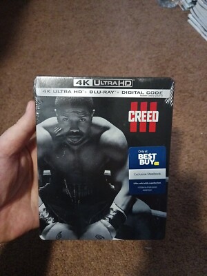 Creed 3 4K Ultra HD + Blu-ray + Digital STEELBOOK III Brand NEW Sealed Rocky OOP
