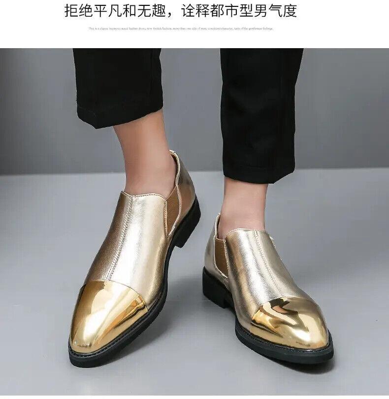 SAOLA Scarpe formali uomo pelle oro scarpe da sposa slip on scarpe eleganti pelle