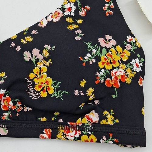 Aerie Sports Bra Womens Medium OFFLINE Goals Plunge Black Floral M - Picture 2 of 6