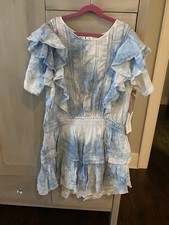 NWT LOVESHACKFANCY Natasha Dress Pacific Indigo Blue Hand Dye SIZE XL