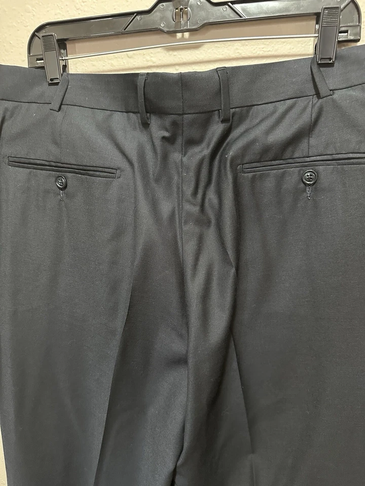 Pantalones de vestir Gino Valentino Super 150's Milano para hombre azul marino talla 35 nuevos con etiquetas lana Foto 4 de 4