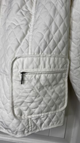 JM Collection Womens Sz L Jacket Ivory Quilted Zip Front Cottage Granny Core - Picture 2 of 11