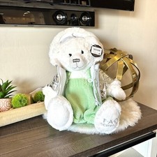 New FAO Schwartz plush 13  Dressed Bear In Custom Vest And Romper