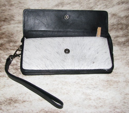 Myra Bag #8465 Hairon, Embossed Leather 7.5"x4" Wallet~Card Slots~Pockets~Snap~ - Picture 3 of 6