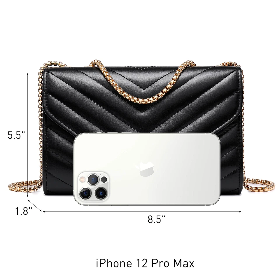 Moda para mujeres Bolso sin asas Acolchado Correa Bolso de mano Hombro Mensajero Bolsos Cartera para tarjetas Foto 3 de 4