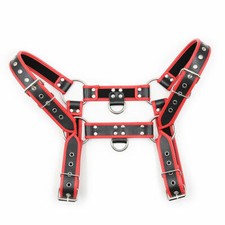 Men Leather Harness Body Chest Armor Buckles Adjustable Suspenders Strap Costume