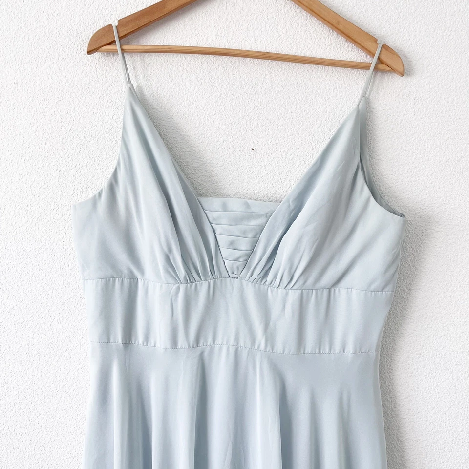 Платье макси длиной до пола Jenny Yoo Collection светло-голубое подружка невесты размер 16 - Изображение 2 из 4