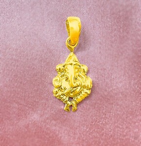 Authentic Gold Lord Ganesh / Ganesha Pendant - Gold Plated 925 Silver