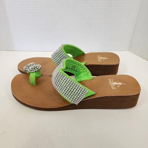 Corky's Sandalen Flip Flop Slipper Pantoletten 8 limettengrün Strass Maximalist - Bild 6 von 10