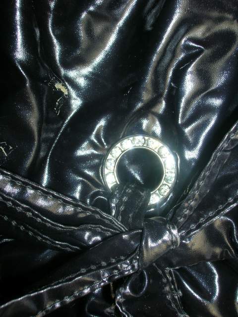 PIUMINO BOMBER DONNA NERO LUCIDO BRILLANTINI EVA SCACCHI