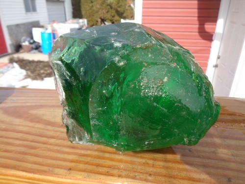 Glass Rock Slag Pretty Clear Limey Green 5.2 lbs JJ83 Rocks Landscaping Aquarium