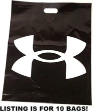 (10 BAGS) Under Armour Reusable Medium Plastic Tote Shopping Bag