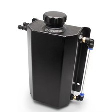 2L Black Universal Coolant Radiator Overflow Tank Expansion Reservoir Aluminum C