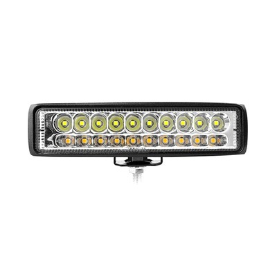 1x 6'' 60W Car Top LED Offroad Work Light Bar Dual Color White & Amber Waterpr-yp