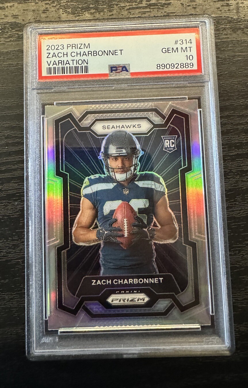 PSA 10 GEM MINT 2023 PANINI PRIZM SILVER ZACH CHARBONNET VARIATION RC #314