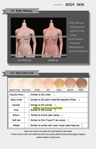LDDOLL 25S 1/6 Flexible Seamless Silicone Body 12" Female Figure For OB HT Head - Picture 6 of 7