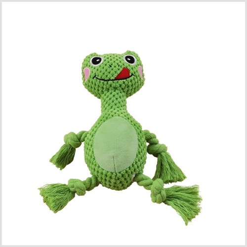 Cute Frog Shape Plush Pet Toy Dog Chewing Pet Tooth Cleaner Interactive Dog Toys - Picture 4 of 6